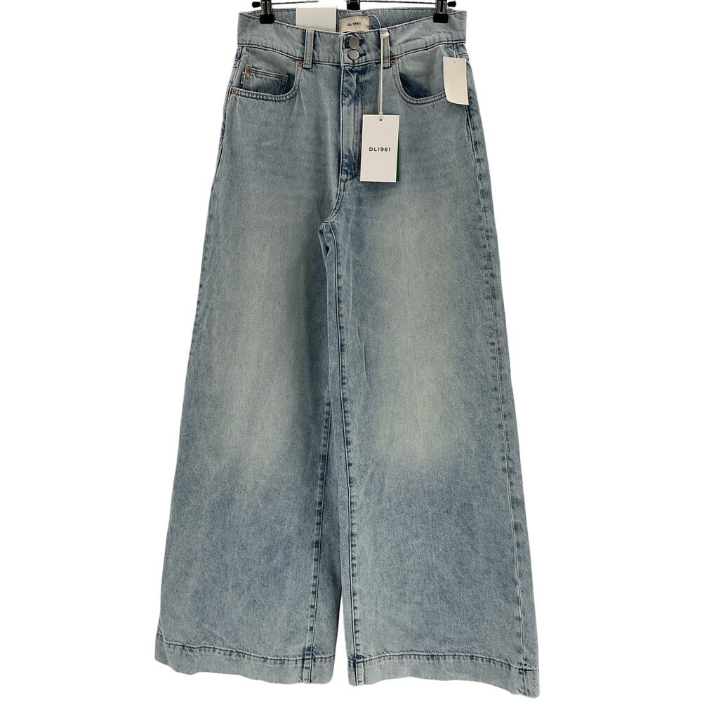 Dl1961 'Hepburn' Blue Cotton Wide Leg High Rise Denim Jean Size 26 - Picture 2 of 4